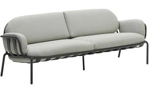 Natur24 Sofa 3- Sitzer Gartensofa Joncols 224x72x80 cm Grau Sitzgelegenheit Neu