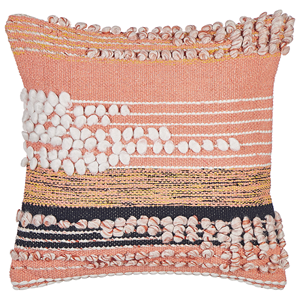 beliani Deko-Kissen aus Baumwolle im Boho-Stil 45 x 45 cm Orange Deutzia - Orange