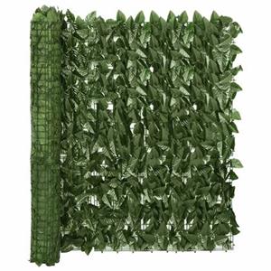 vidaXL Balkonscherm met donkergroene bladeren 400x100 cm
