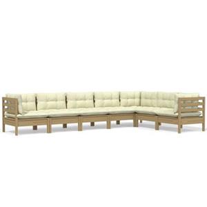 VIDAXL 7-tlg. Garten-lounge-set Mit Kissen Honigbraun Kiefernholz