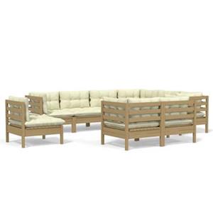 VIDAXL 9-tlg. Garten-lounge-set Mit Kissen Honigbraun Kiefernholz