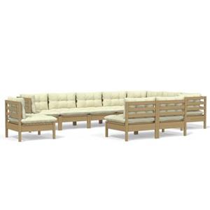 VIDAXL 10-tlg. Garten-lounge-set Mit Kissen Honigbraun Kiefernholz