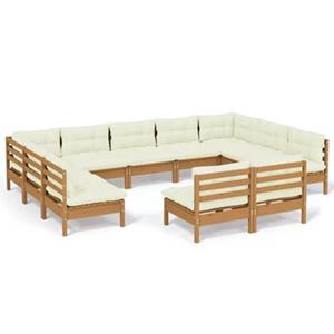 VIDAXL 11-tlg. Garten-lounge-set Mit Kissen Honigbraun Kiefernholz