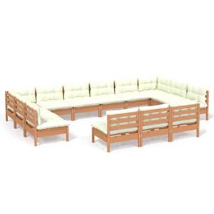 VIDAXL 13-tlg. Garten-lounge-set Mit Kissen Honigbraun Kiefernholz