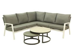 Relax Loungeset Ibiza Utah 5-delig Light Grey Matt White