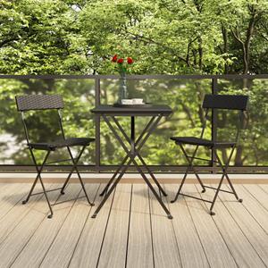 Bonnevie - Bistrostühle 2 Stk. Klappbar Schwarz Poly Rattan und Stahl vidaXL321330