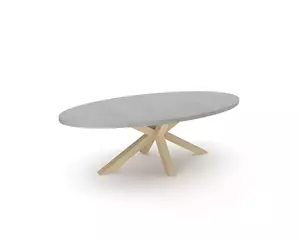 Eurofar Brumby ovale tafel 240 x 115cm met houten onderstel