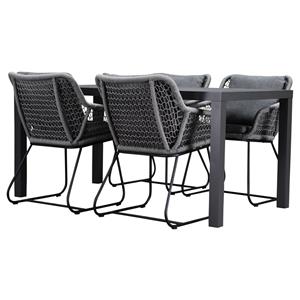 AVH-Outdoor Portofino Ardore dining tuinset 160x90xH75 cm 5 delig antraciet rope aluminium