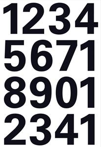 Herma Zwarte getallen 0-9 25mm