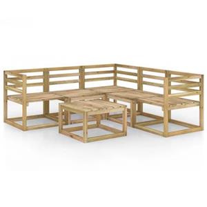 VIDAXL 6-tlg. Garten-lounge-set Grün Imprägniertes Kiefernholz