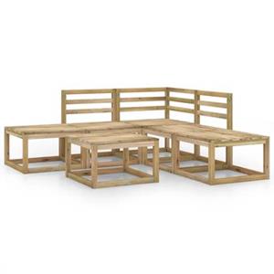 VIDAXL 6-tlg. Garten-lounge-set Grün Imprägniertes Kiefernholz