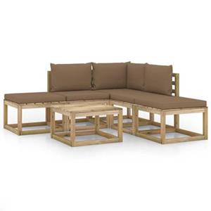 VIDAXL 6-tlg. Garten-lounge-set Mit Taupe Kissen