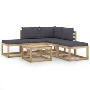 VIDAXL 6-tlg. Garten-lounge-set Mit Anthrazit Kissen