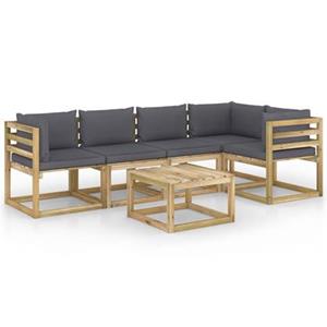 VIDAXL 6-tlg. Garten-lounge-set Mit Kissen Imprägniertes Kiefernholz