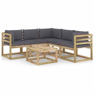 VIDAXL 6-tlg. Garten-lounge-set Mit Anthrazit Kissen