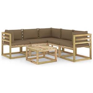 VIDAXL 6-tlg. Garten-lounge-set Mit Taupe Kissen