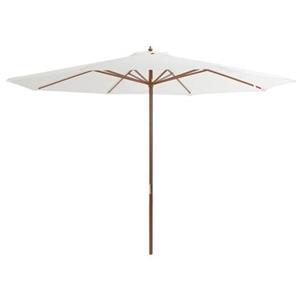 VidaXL Tuinparasol met houten paal 350 cm zandwit