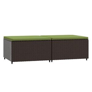 bonnevie Vidaxl - Gartenhocker mit Kissen 2 Stk. Braun Poly Rattan Braun