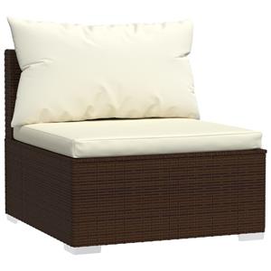 vidaXL 9-delige Loungeset met kussens poly rattan bruin