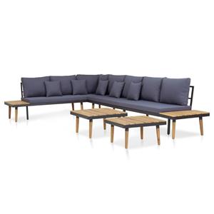 Vidaxl Garten-lounge-set 7-sitzer Mit Kissen Massivholz Akazie