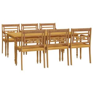 Vidaxl 7-tlg. Garten-essgruppe Massivholz Teak