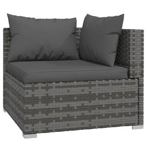 Vidaxl 13-tlg. Garten-lounge-set Mit Kissen Grau Poly Rattan