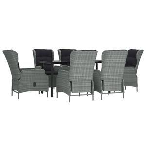 Vidaxl 7-tlg. Garten-essgruppe Hellgrau Poly Rattan