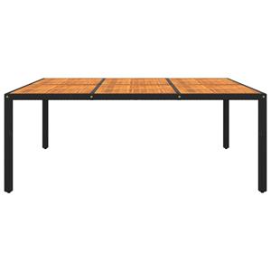 vidaXL Tuintafel 200x150x75 cm acaciahout en poly rattan zwart