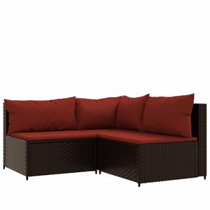 Vidaxl 4-tlg. Garten-lounge-set Mit Kissen Braun Poly Rattan