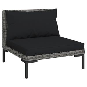 vidaXL Gartenlounge-Set 5-tlg. Garten-Lounge-Set mit Auflagen Poly Rattan Dunkelgrau, (1-tlg)