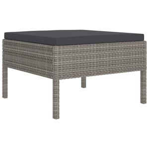 vidaXL 7-delige Loungeset met kussens poly rattan grijs