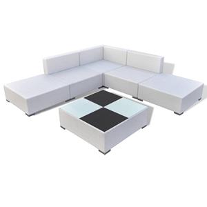 Vidaxl 6-tlg. Garten-lounge-set Mit Kissen Poly Rattan Weiß