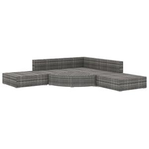 Vidaxl 6-tlg. Garten-lounge-set Mit Kissen Poly Rattan Grau