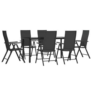 Vidaxl 7-tlg. Garten-essgruppe Schwarz Poly Rattan