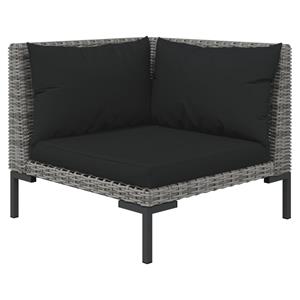 vidaXL 7-delige Loungeset met kussens poly rattan donkergrijs