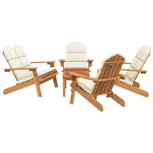 vidaXL Gartenlounge-Set 5-tlg. Garten-Lounge-Set Adirondack Massivholz Akazie, (5-tlg)