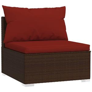 vidaXL 8-delige Loungeset met kussens poly rattan bruin