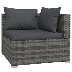 Vidaxl - 8-tlg. Garten-Lounge-Set mit Kissen Poly Rattan Grau Grau