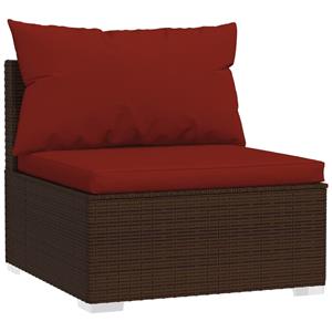 vidaXL 8-delige Loungeset met kussens poly rattan bruin