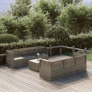 Vidaxl - 7-tlg. Garten-Lounge-Set mit Kissen Grau Poly Rattan Grau