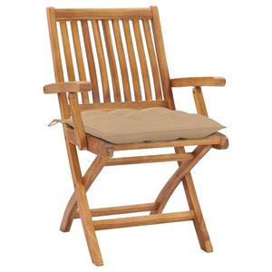 VIDAXL Gartenstühle 2 Stk. Mit Beige Kissen Massivholz Teak