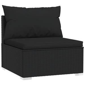 Vidaxl 4-sitzer-sofa Mit Kissen Schwarz Poly Rattan