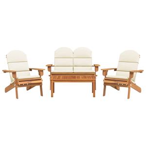 vidaXL Gartenlounge-Set 4-tlg. Garten-Lounge-Set Adirondack Massivholz Akazie, (4-tlg)