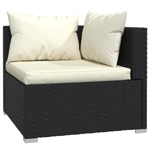 vidaXL Gartenlounge-Set 11-tlg. Garten-Lounge-Set mit Kissen Poly Rattan Schwarz, (1-tlg)