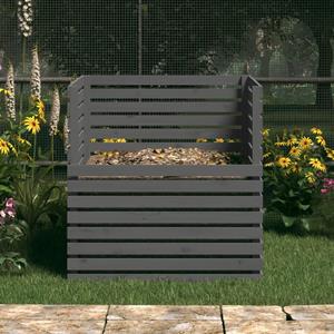 vidaXL Compostbak 100x100x102 cm massief grenenhout grijs