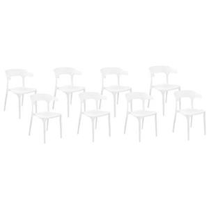 Beliani GUBBIO Set van 8 stoelen Wit