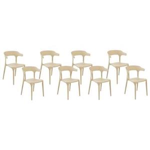 Beliani GUBBIO Set van 8 stoelen Beige