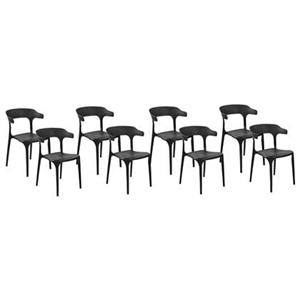 Beliani GUBBIO Set van 8 stoelen Zwart