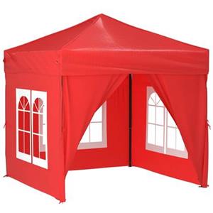 vidaXL Partytent inklapbaar met zijwanden 2x2 m rood