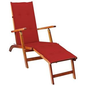 Bonnevie - Liegestuhl mit Fußstütze und Auflage Akazie Massivholz vidaXL713321